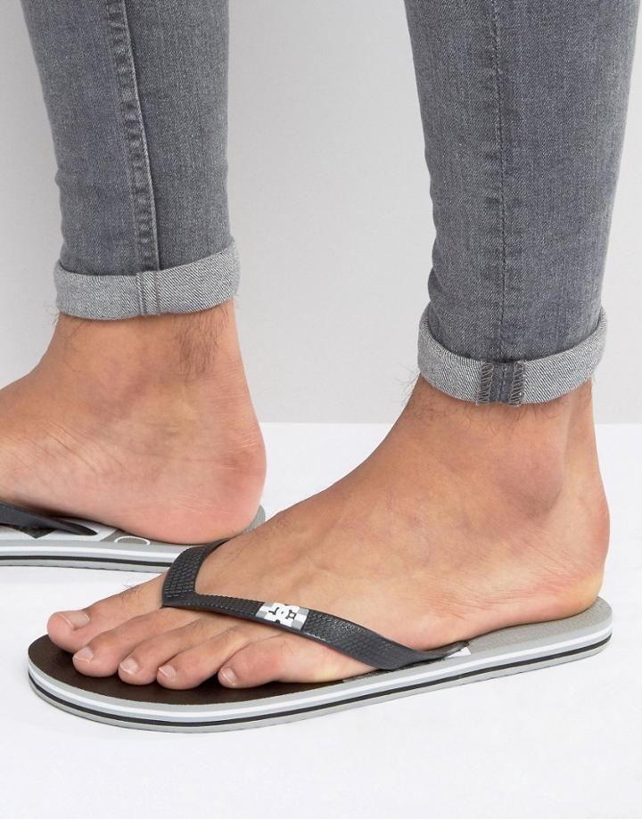 Dc Logo Flip Flops Black - Black