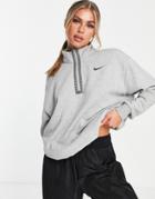 Nike Icon Clash Half-zip Sweat In Heather Gray-grey