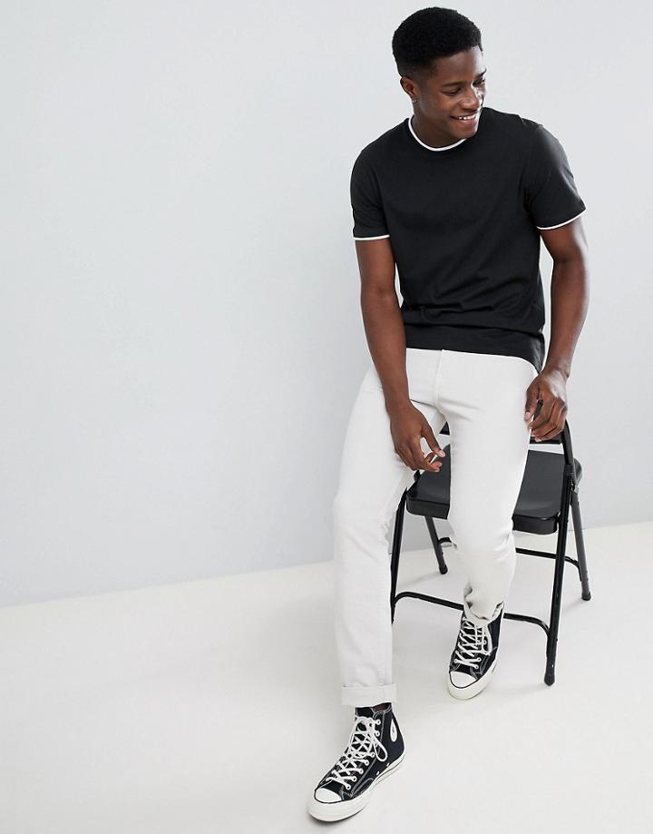 Jack & Jones Originals T-shirt With Contrast Tipping - Black