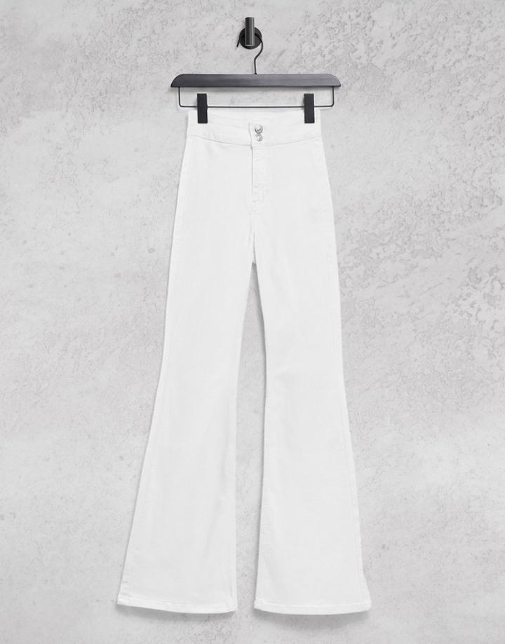 Topshop Joni Flared Jeans In White