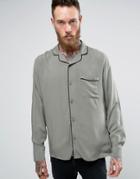 Brooklyn Supply Co Revere Collar Shirt With Piping - Green