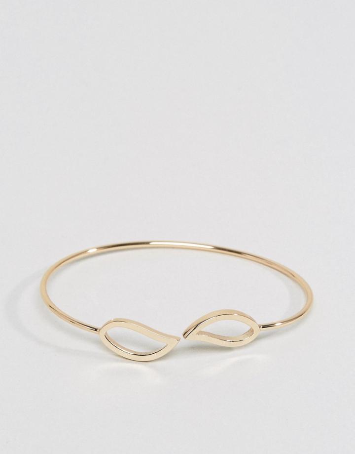 Asos Simple Open Leaf Cuff Bracelet - Gold