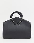 Asos Design Angled Mini Tote Bag With Grab Ring - Black