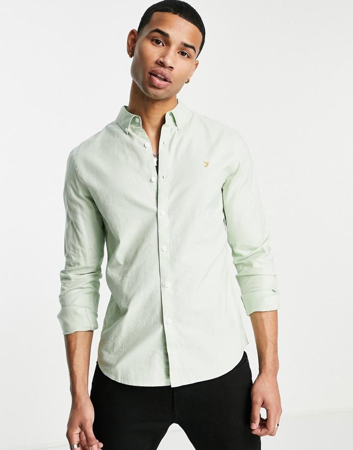 Farah Brewer Shirt In Mint Green