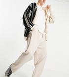 Reclaimed Vintage Inspired Unisex Relaxed Tailored Pants In Neutral - Part Of A Set-grey