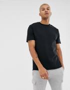 Asos Design Organic Heavyweight Relaxed Fit T-shirt With Crew Neck And Raw Edges In Black