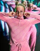 Asos Design Sweater With Zip In Monogram Pattern In Pink - Part Of A Set