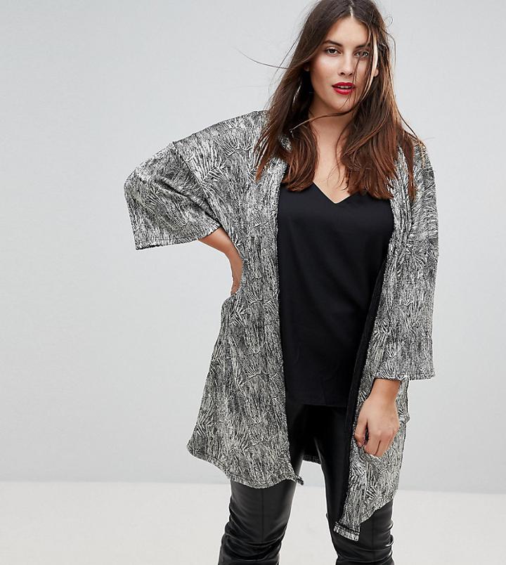 Junarose Metallic Kimono - Silver