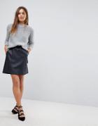 Esprit Faux Leather A Line Skirt - Black