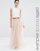 True Decadence Petite Tulle Maxi Skirt - Cream
