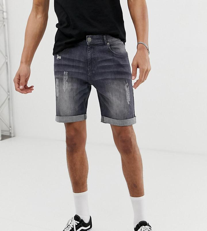 Soul Star Skinny Stretch Fit Denim Shorts - Green