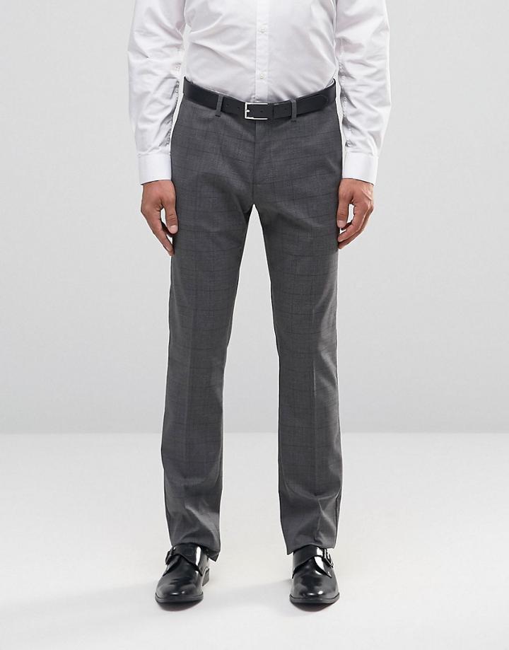 Sisley Slim Fit Suit Pants In Prince Of Wales Check - Gray