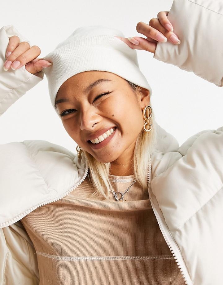 Weekday Hero Recycled Beanie In Off White