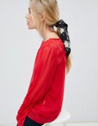 Asos Design Hair Scarf Scrunchie In Floral Print - Multi
