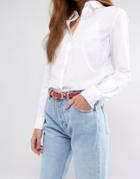 Asos Red Skinny Chain Waist And Hip Belt - Red
