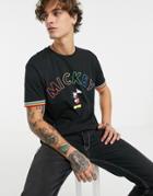 Asos Design Mickey Mouse Relaxed Fit T-shirt With Chest Print And Contrast Rib