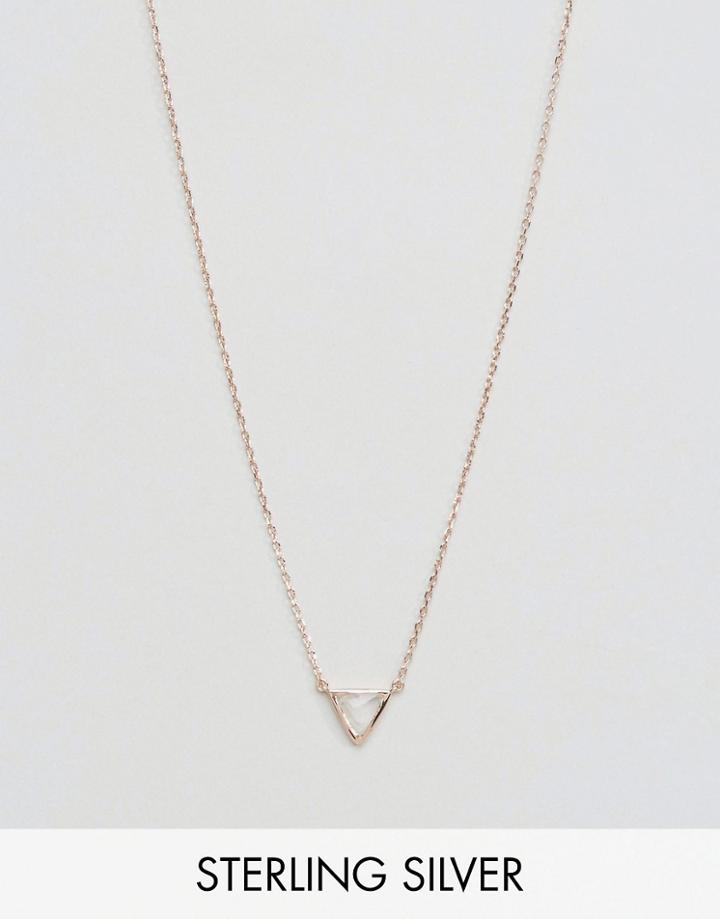 Carrie Elizabeth Triangle Moonstone Semi Precious Pendant - Gold