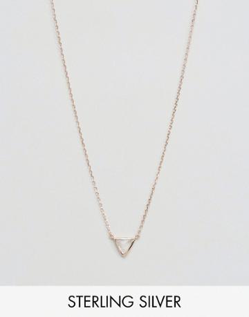 Carrie Elizabeth Triangle Moonstone Semi Precious Pendant - Gold