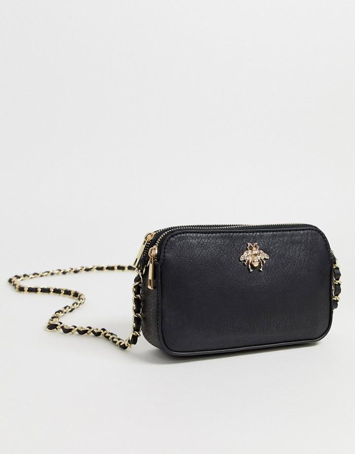 Chateau Black Cross Body Bag With Bee - Black