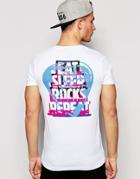 Asos Muscle T-shirt With Ibiza Rocks Print - White