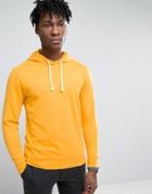 Troy Crew Neck Hoody In Washed Mustard - Tan