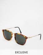 Reclaimed Vintage Square Sunglasses - Brown