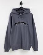 Reclaimed Vintage Inspired Unisex Coordinating Oversized Hoodie With Front Embroidery In Charcoal-grey