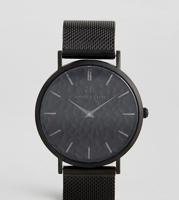 Abbott Lyon Pebble Mesh Watch In Black Exclusive To Asos - Black
