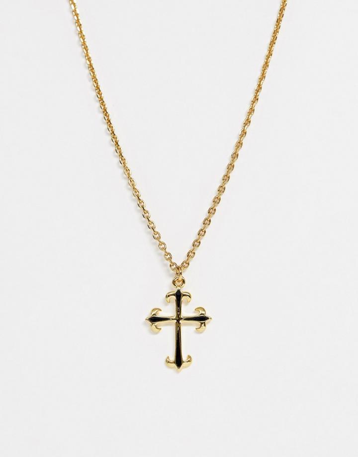 Seven London Detailed Cross Pendant In Gold - Gold