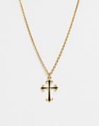 Seven London Detailed Cross Pendant In Gold - Gold