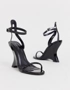 Simmi London Tina Black Wedge Sandals - Black