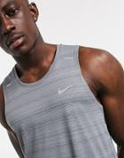 Nike Running Miler Tank Top In Gray-grey