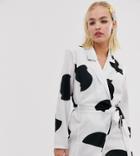 Reclaimed Vintage Inspired Blazer Dress In Broken Polka Dot-multi