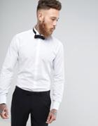 Moss London Skinny Wing Collar Dress Shirt - White