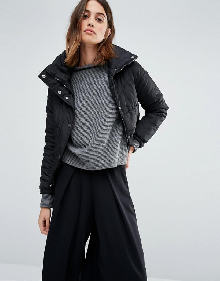 Vero Moda Funnel Neck Padded Coat - Black