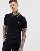 Fred Perry Twin Tipped Polo In Black