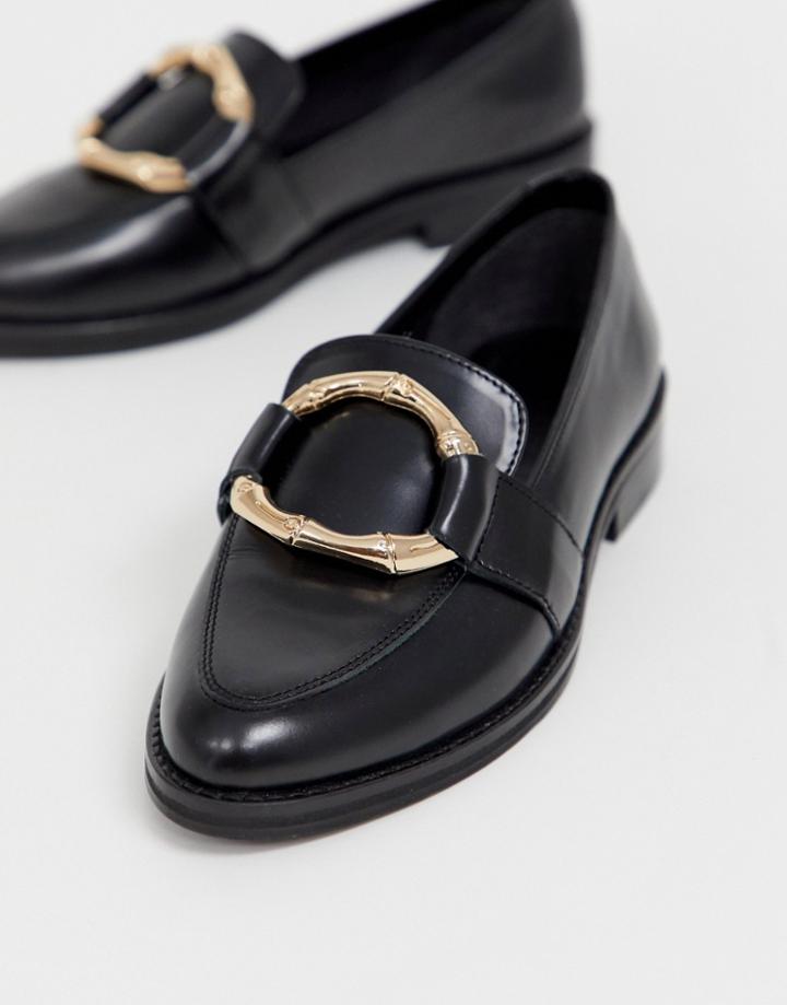 Asos Design Maroon Leather Loafers - Black