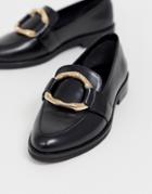 Asos Design Maroon Leather Loafers - Black
