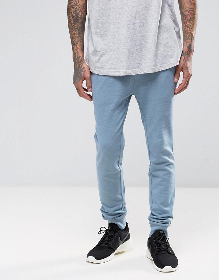 Asos Super Skinny Joggers In Blue Marl - Blue