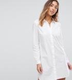 Asos Tall Cotton Mini Shirt Dress - White