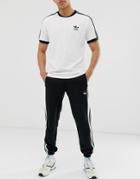Adidas Originals Sweatpants With Outline 3 Stripes In Black - Black