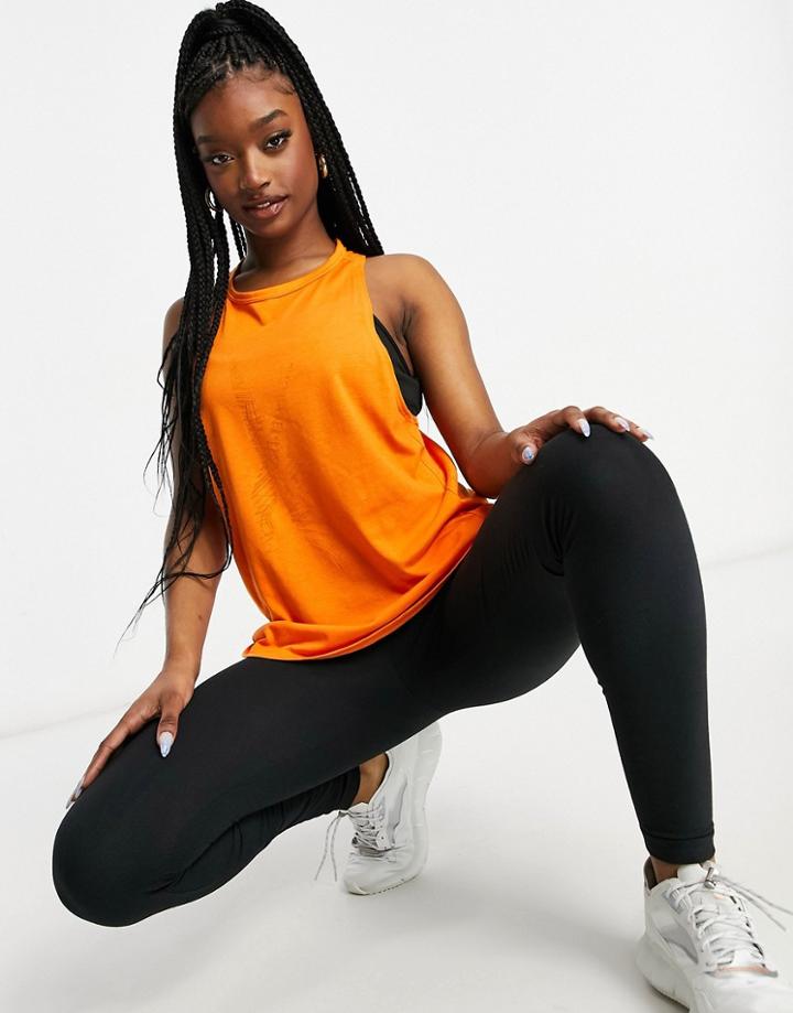 Reebok Ts Burnout Tank In Orange