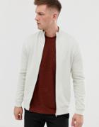 Asos Design Jersey Track Jacket In Light Gray