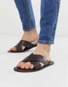 Kg By Kurt Geiger Cross Strap Sandal In Tan Leather - Brown