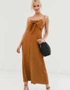 & Other Stories Relaxed Tie-front Jumpsuit In Rust-brown