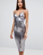 Club L Metallic Midi Dress - Purple