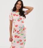 Blume Maternity Jersey Bodycon Dress In Beige Floral-pink