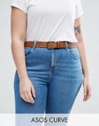 Asos Curve Vintage Tan Jeans Belt - Brown