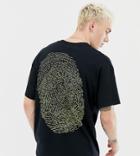 Reclaimed Vintage Inspired Oversized Logo T-shirt With Fingerprint Back Print-black