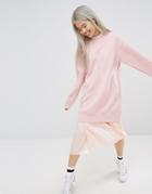 Stylenanda Longline Sweatshirt - Pink